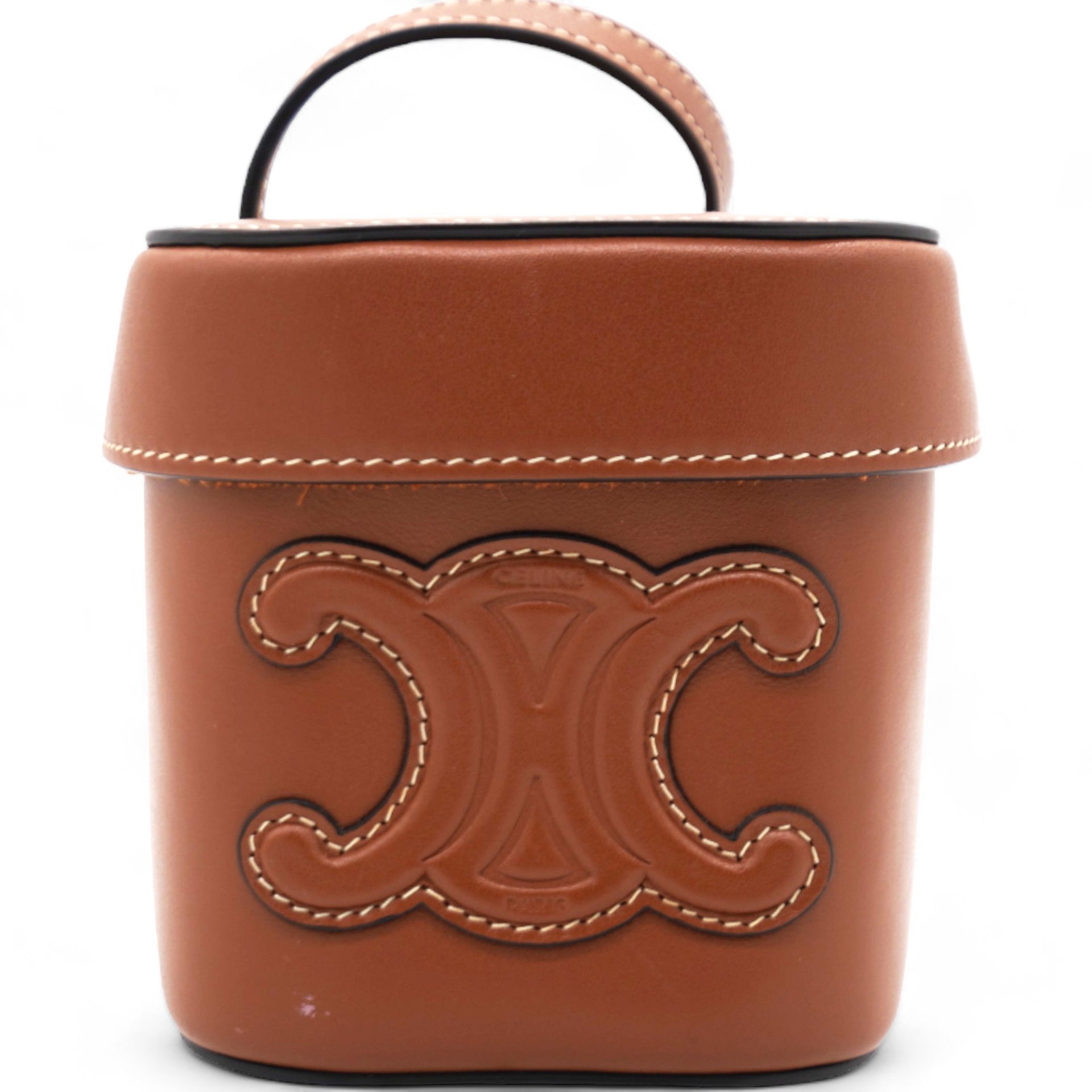 CELINE Smooth Calfskin Cuir Triomphe Box Tan 