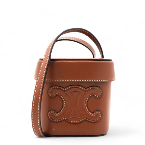 CELINE Smooth Calfskin Cuir Triomphe Box Tan 