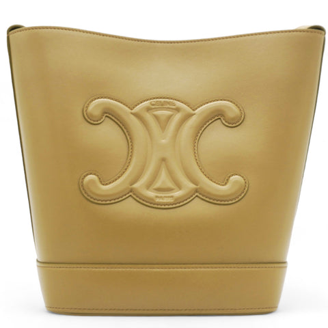  CELINE Smooth Calfskin Cuir Triomphe Bucket Bag Tan 