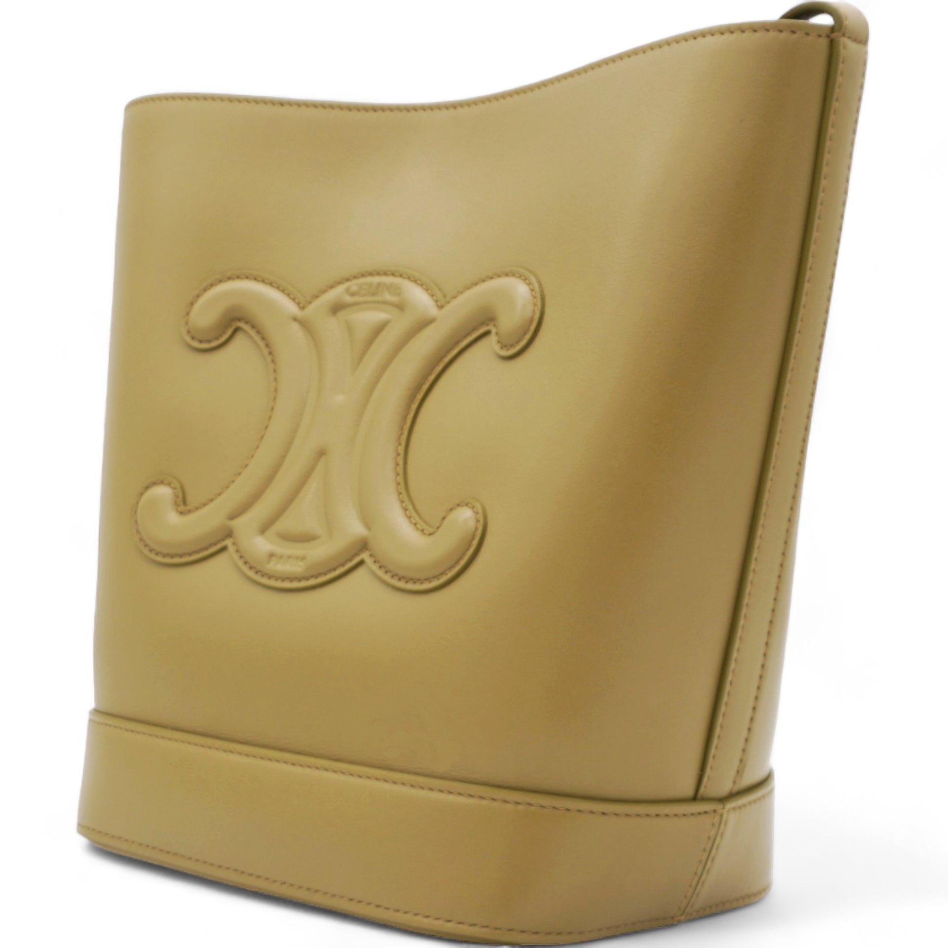  CELINE Smooth Calfskin Cuir Triomphe Bucket Bag Tan 