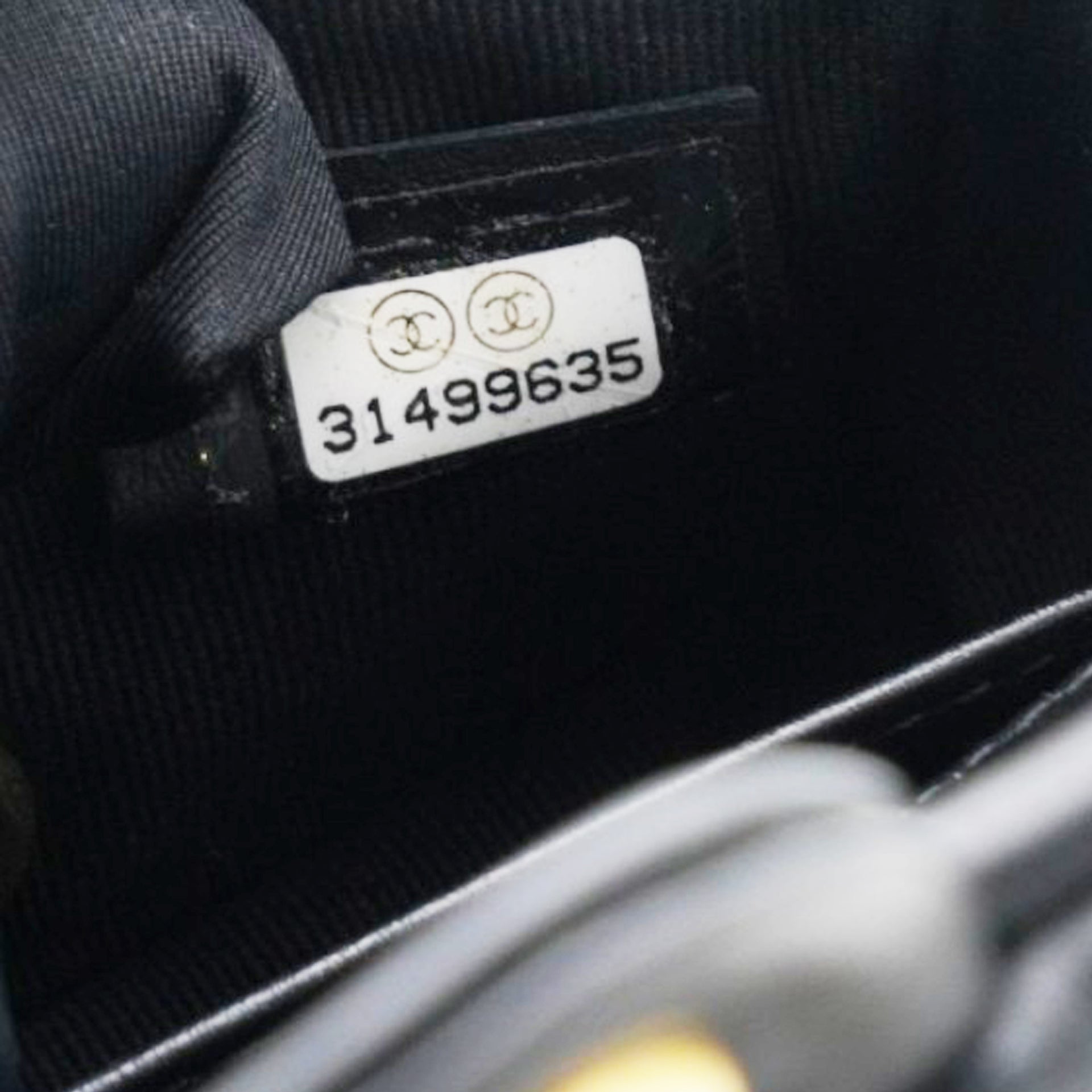 CHANEL Black Lambskin Leather Flap with Handle Card Holder 