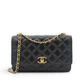 CHANEL Black Quilted Leather Trendy CC Wallet On Chain 