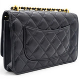 CHANEL Black Quilted Leather Trendy CC Wallet On Chain 