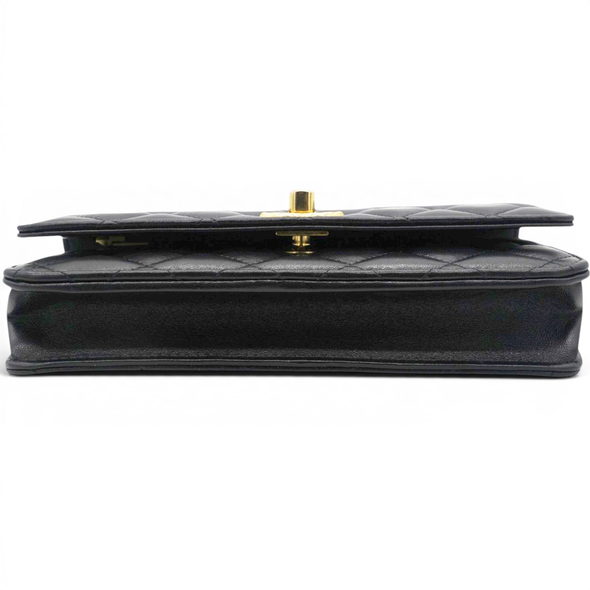 CHANEL Black Quilted Leather Trendy CC Wallet On Chain 