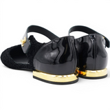 CHANEL Bouclé Tweed Patent Leather Mary Jane Flats Size37 