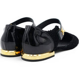 CHANEL Bouclé Tweed Patent Leather Mary Jane Flats Size37 