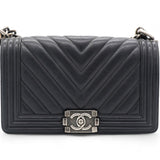 CHANEL Calfskin Chevron Medium Boy Flap  