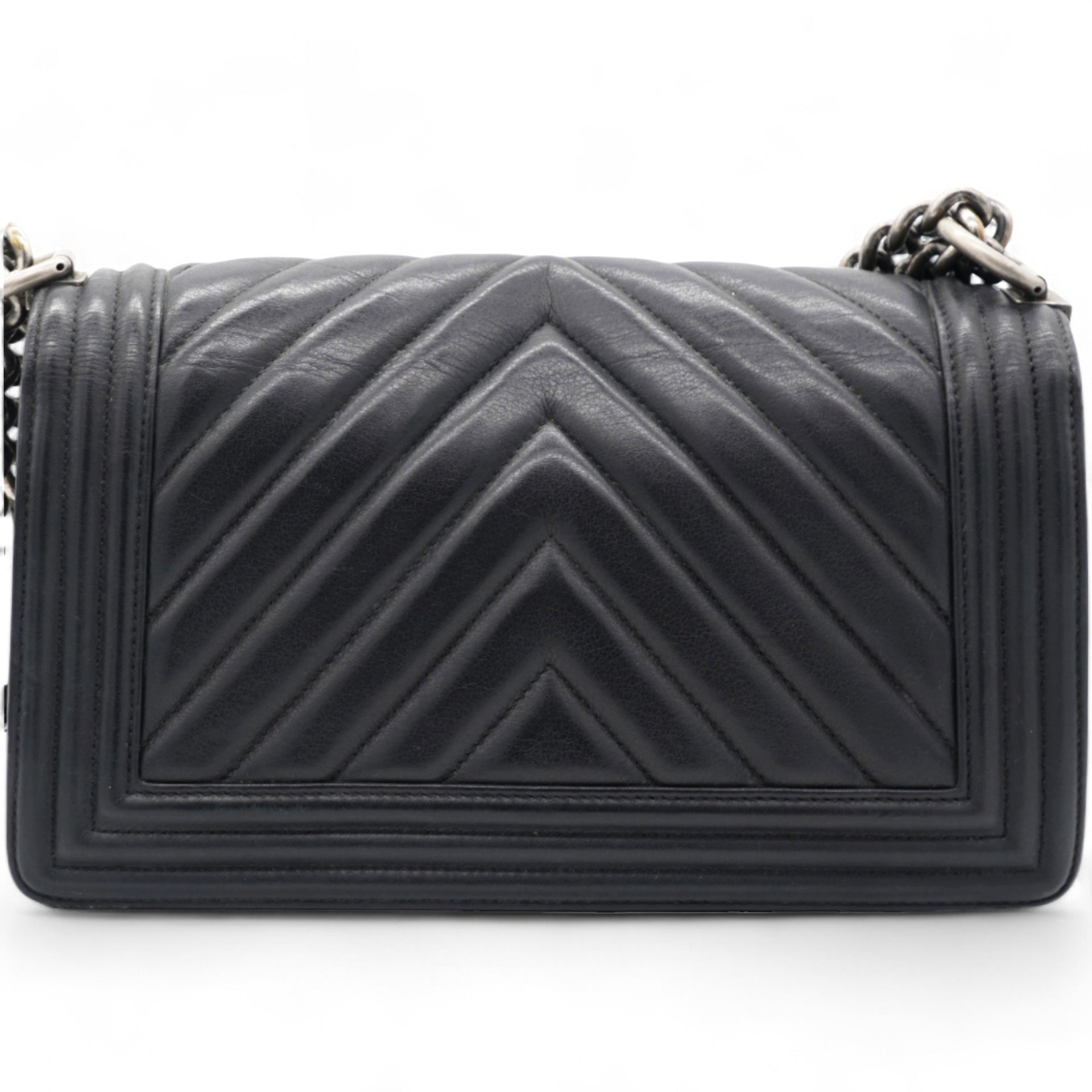 CHANEL Calfskin Chevron Medium Boy Flap  