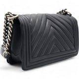 CHANEL Calfskin Chevron Medium Boy Flap  