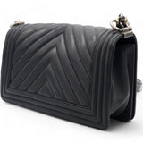 CHANEL Calfskin Chevron Medium Boy Flap  