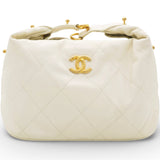 CHANEL Calfskin Quilted Daily Hobo White
