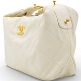CHANEL Calfskin Quilted Daily Hobo White
