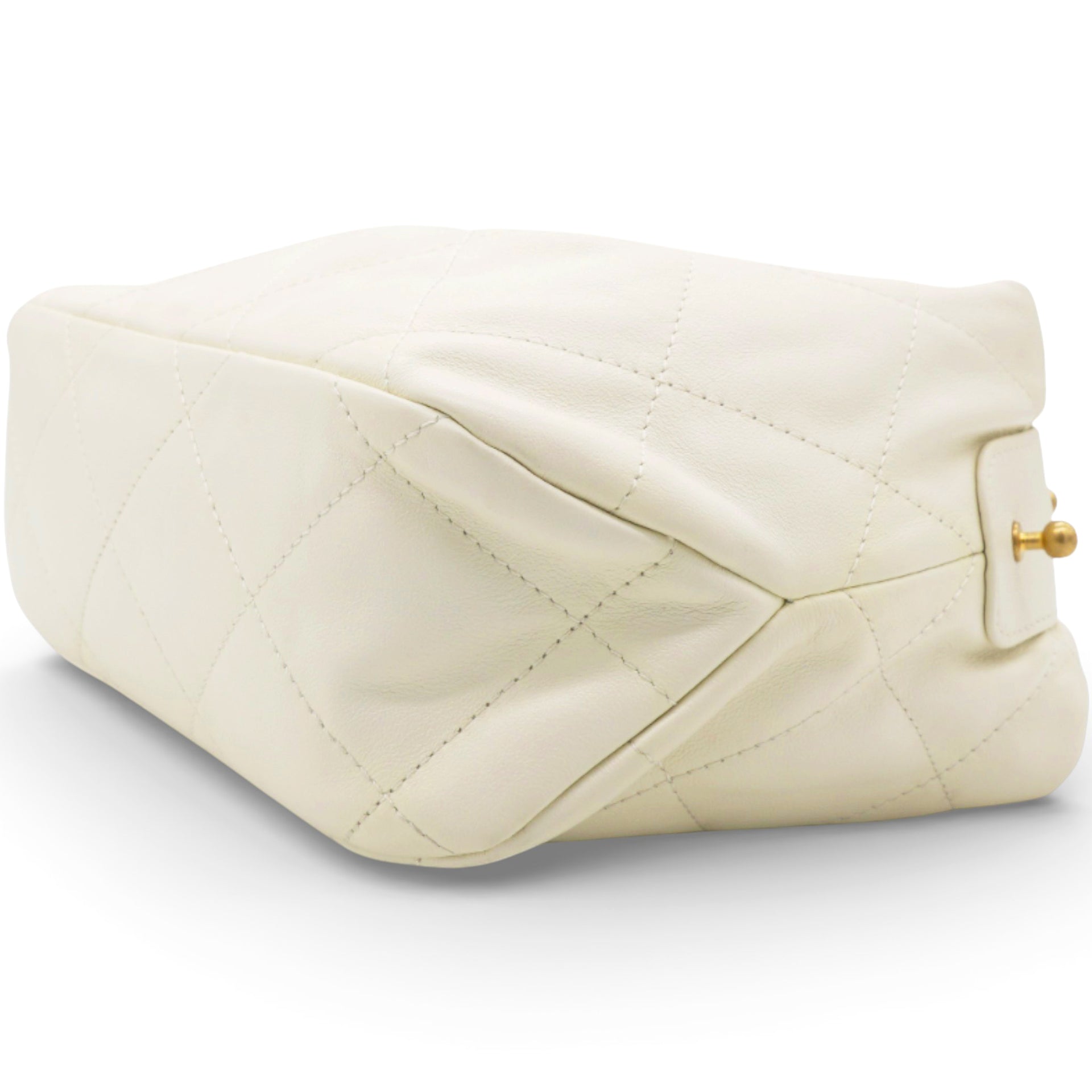 CHANEL Calfskin Quilted Daily Hobo White