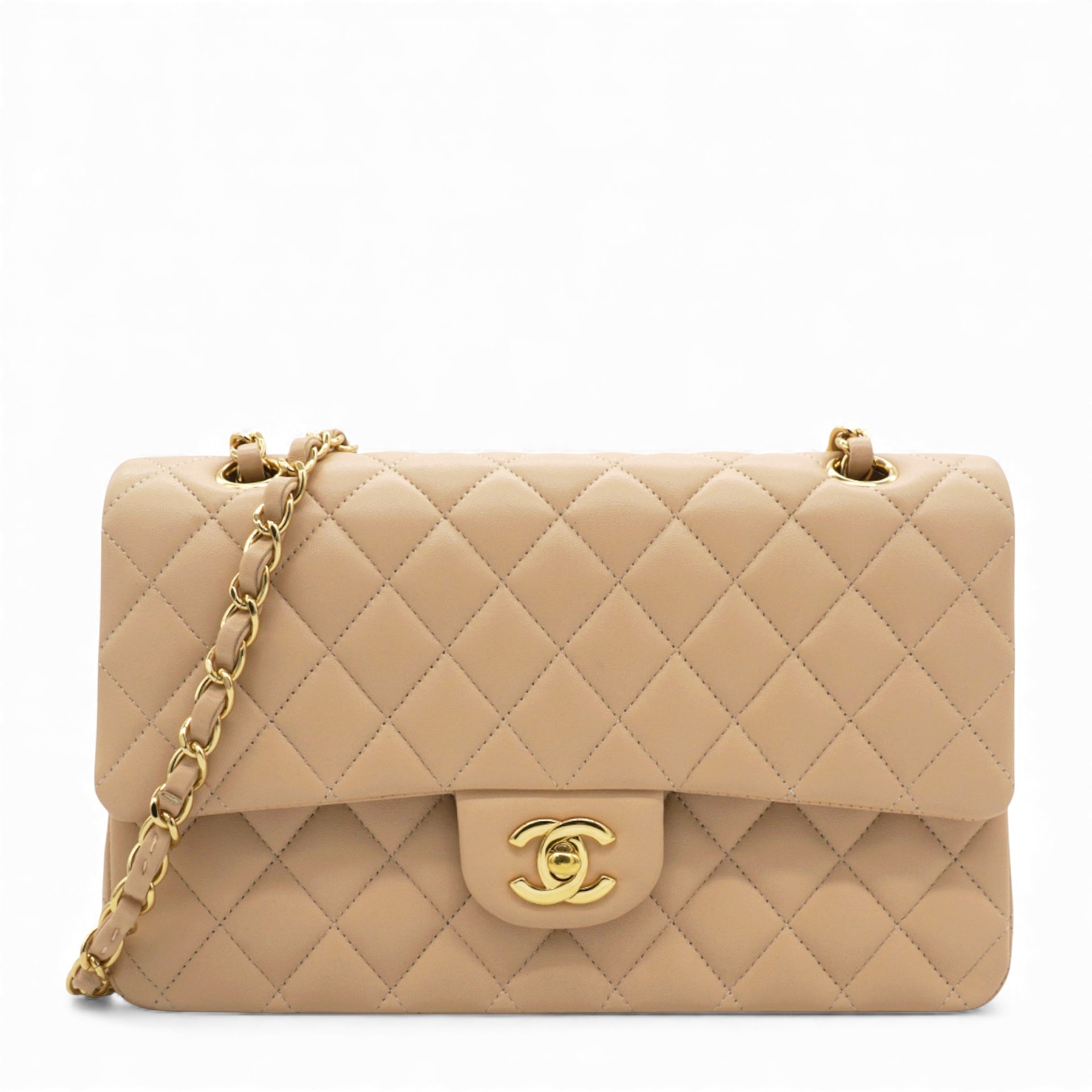 CHANEL Classic Flap Medium Beige Clair Caviar