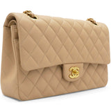 CHANEL Classic Flap Medium Beige Clair Caviar