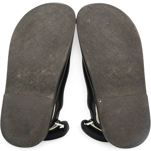 CHANEL Dad Slingback Leather Sandals Size35.5 