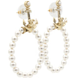 CHANEL Earrings Anchor Bow Arrow Pearl Gold Swing Round Circle Ken 