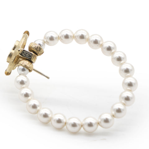 CHANEL Earrings Anchor Bow Arrow Pearl Gold Swing Round Circle Ken 