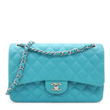CHANEL Jumbo Classic Lambskin Double Flap Blue 