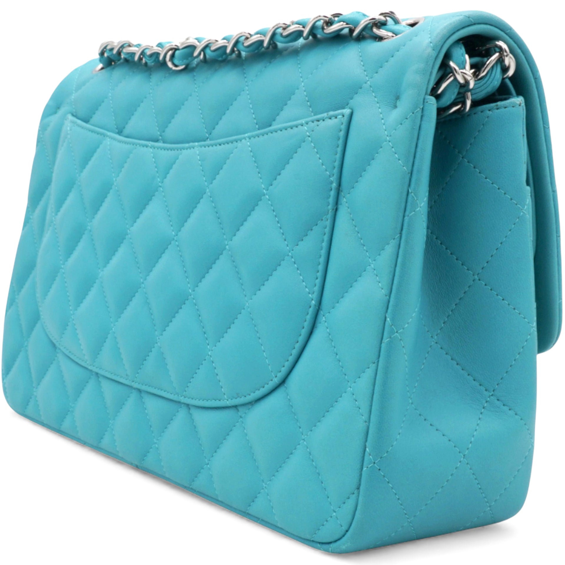 CHANEL Jumbo Classic Lambskin Double Flap Blue 