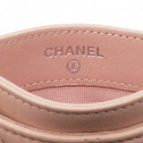 CHANEL Lambskin Quilted Crystal Card Holder Beige 