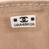 CHANEL Lambskin Quilted Crystal Card Holder Beige 