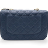 CHANEL Matelasse Coco Mark Chain Caviar Shoulder Bag Navy  