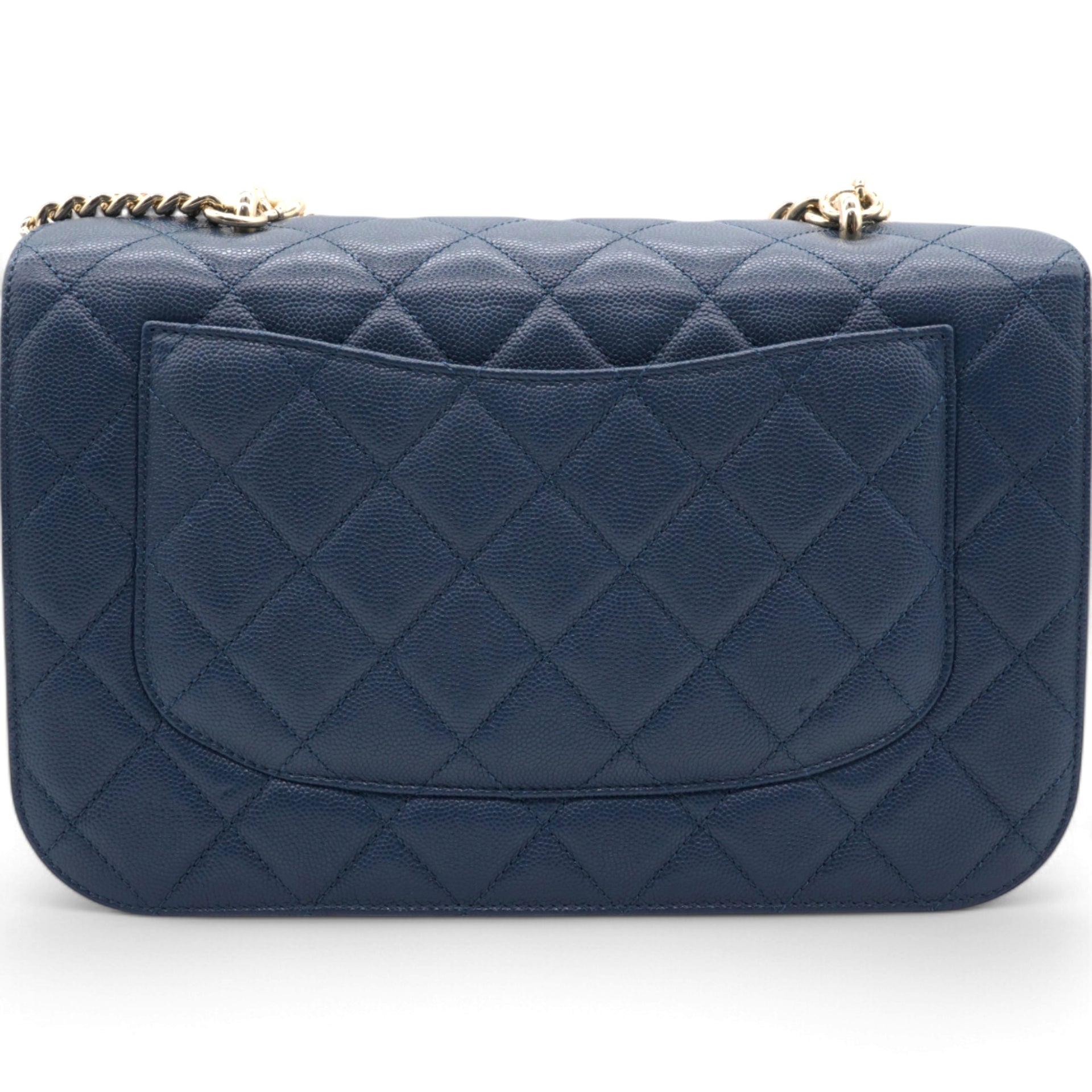 CHANEL Matelasse Coco Mark Chain Caviar Shoulder Bag Navy  