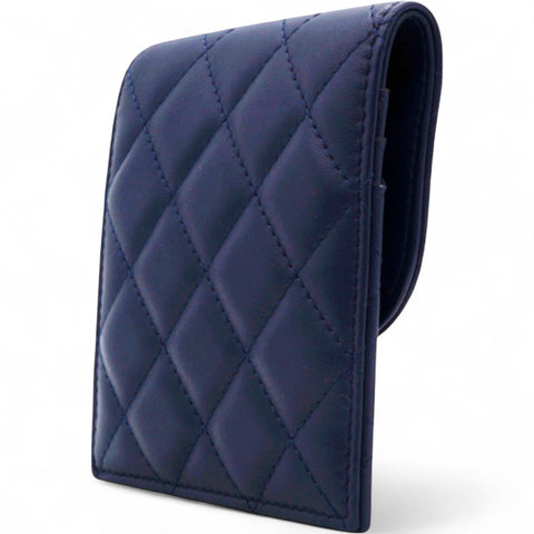 CHANEL Navy Lambskin Quilted Flap Front Pocket Phone Holder Bag 