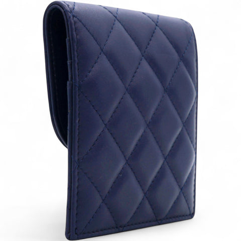 CHANEL Navy Lambskin Quilted Flap Front Pocket Phone Holder Bag 