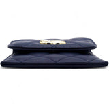 CHANEL Navy Lambskin Quilted Flap Front Pocket Phone Holder Bag 