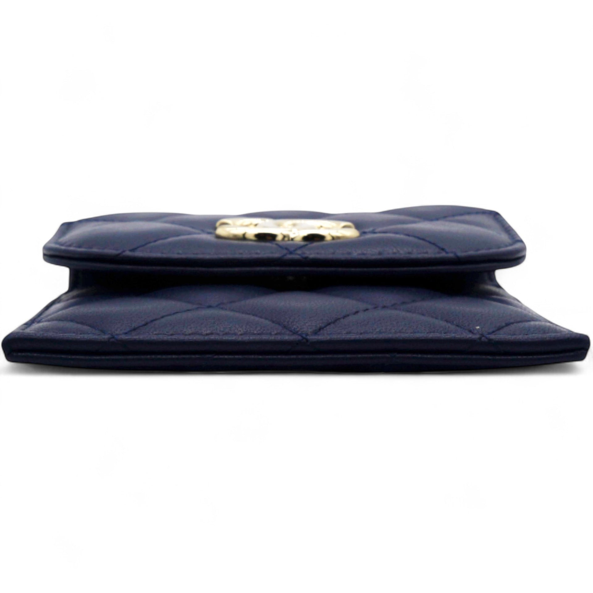CHANEL Navy Lambskin Quilted Flap Front Pocket Phone Holder Bag 