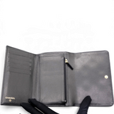 CHANEL Quilted Studded Compact Wallet Black 