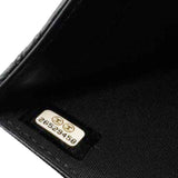 CHANEL Quilted Studded Compact Wallet Black 