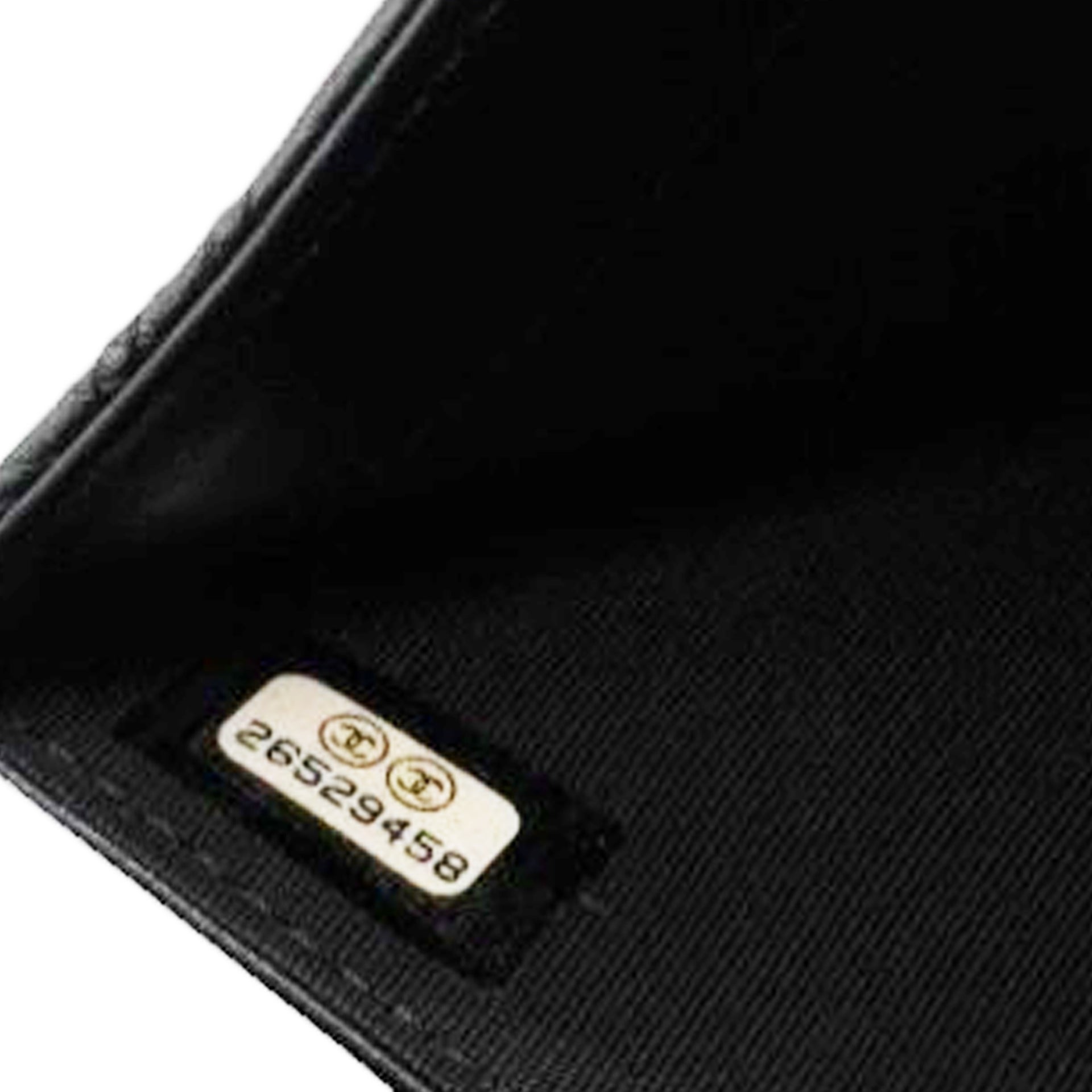 CHANEL Quilted Studded Compact Wallet Black 