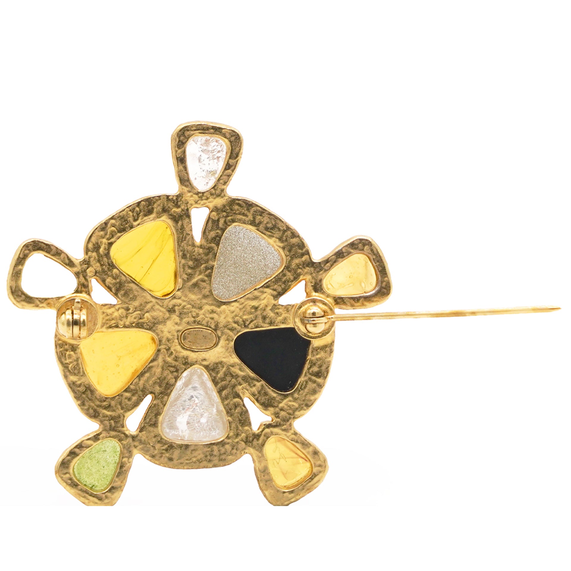 CHANEL Turtle Brooch Gold Tone 