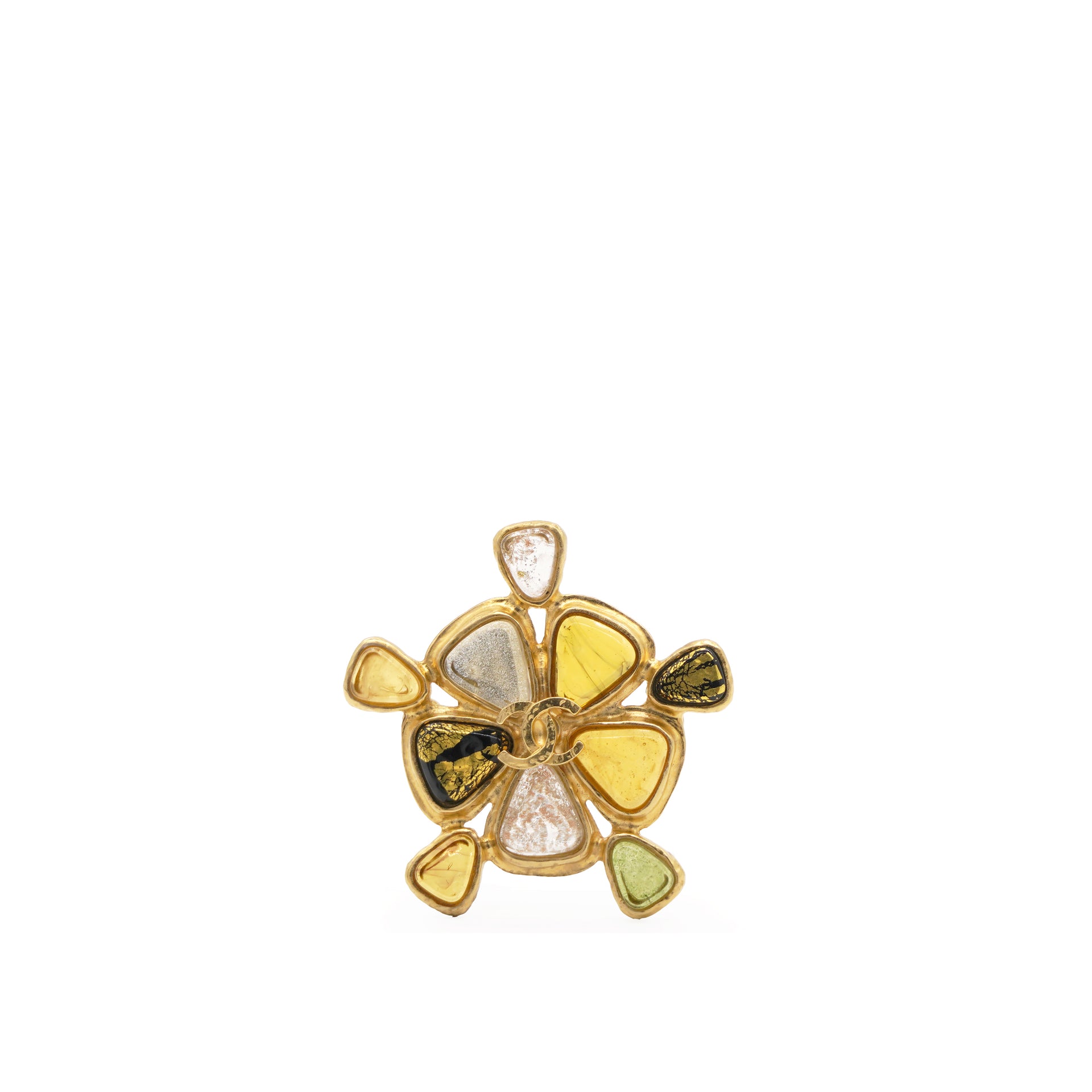 CHANEL Turtle Brooch Gold Tone 