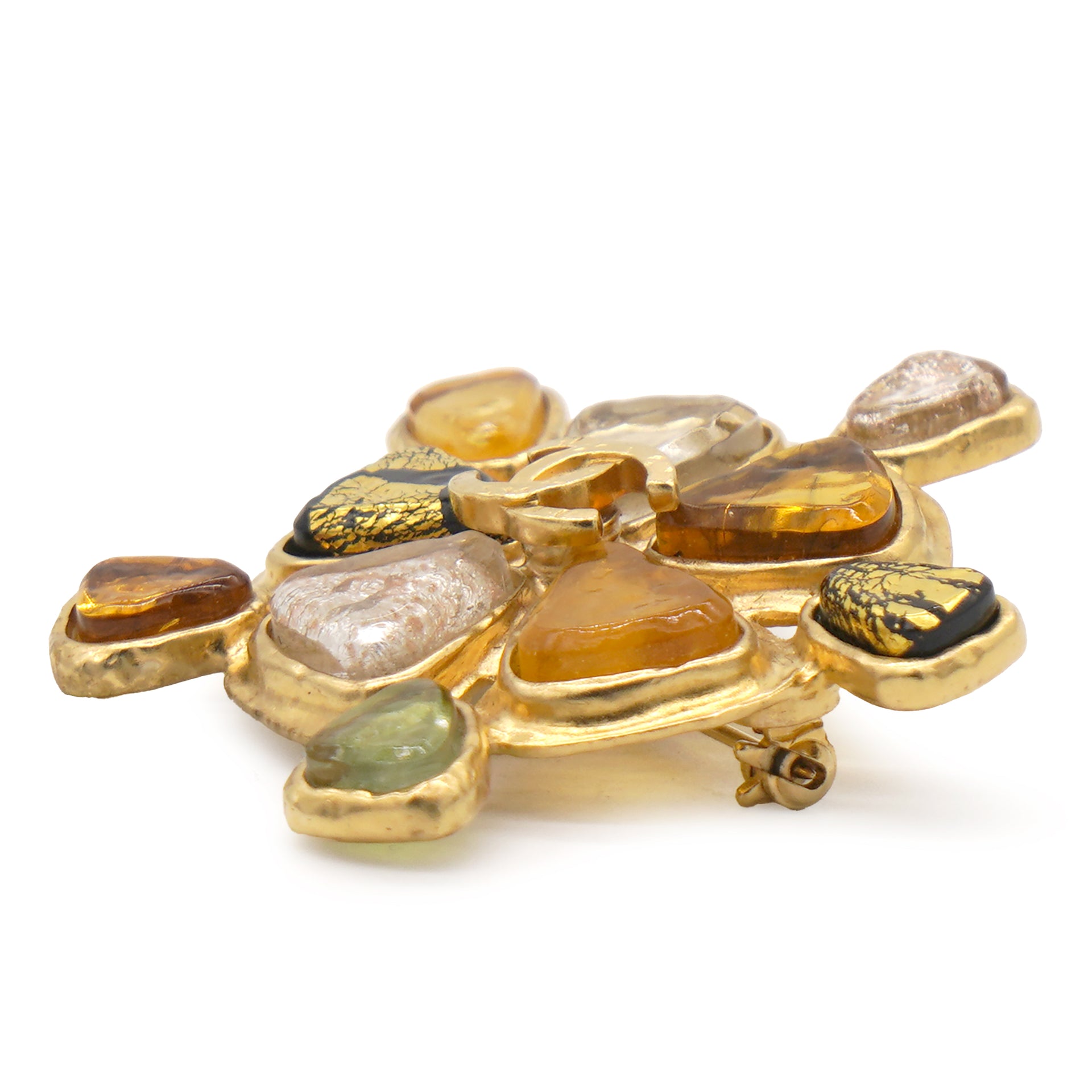 CHANEL Turtle Brooch Gold Tone 