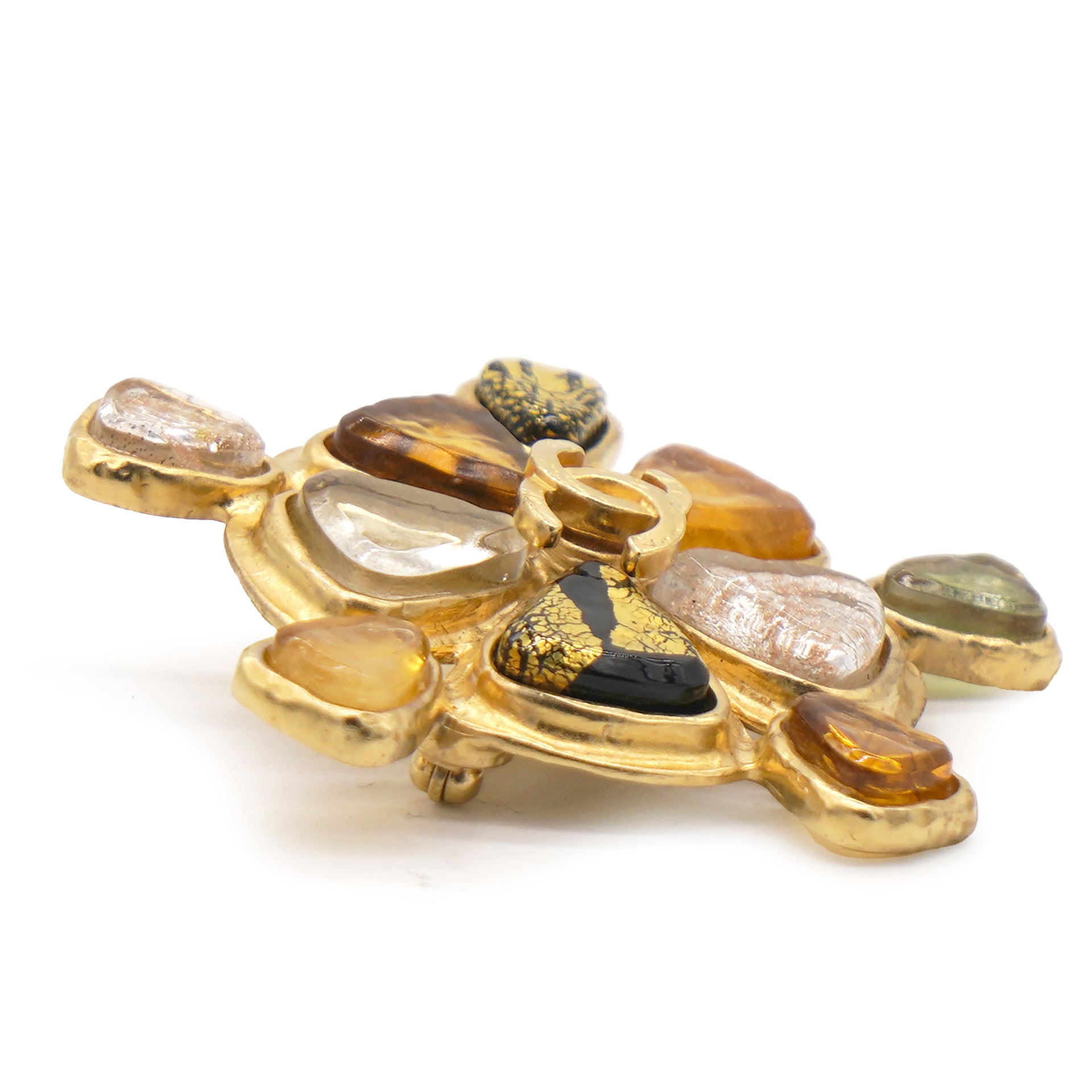 CHANEL Turtle Brooch Gold Tone 