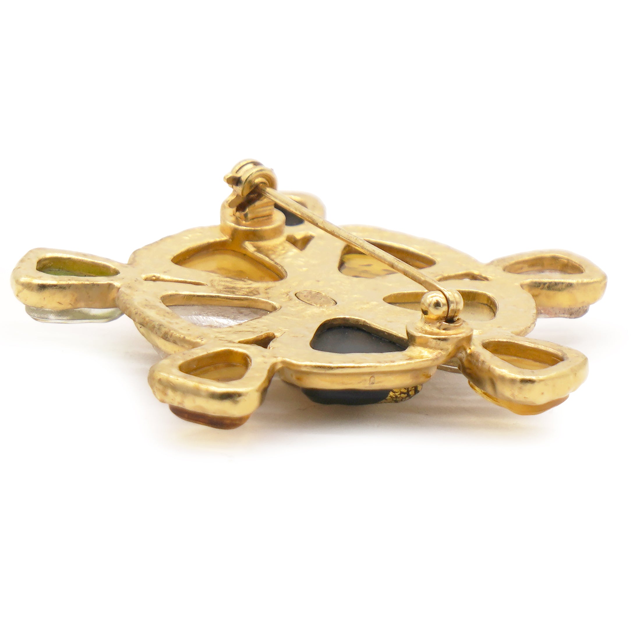 CHANEL Turtle Brooch Gold Tone 