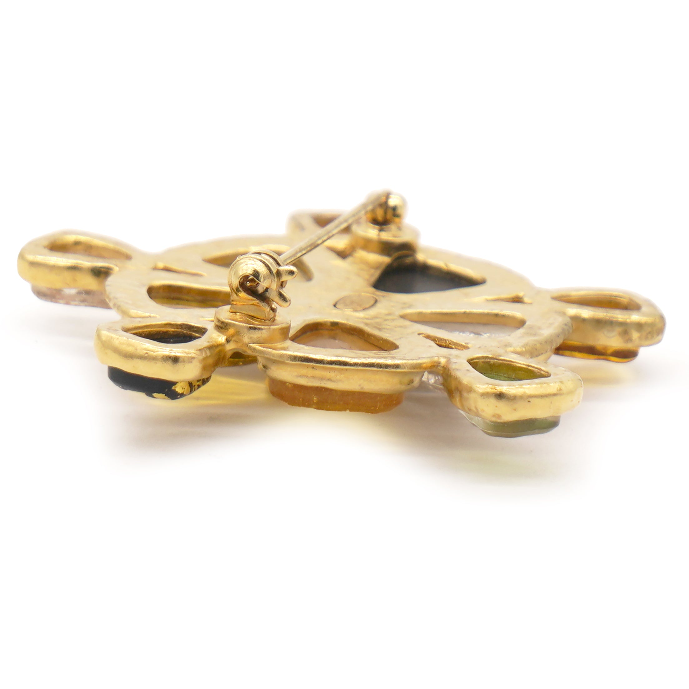 CHANEL Turtle Brooch Gold Tone 
