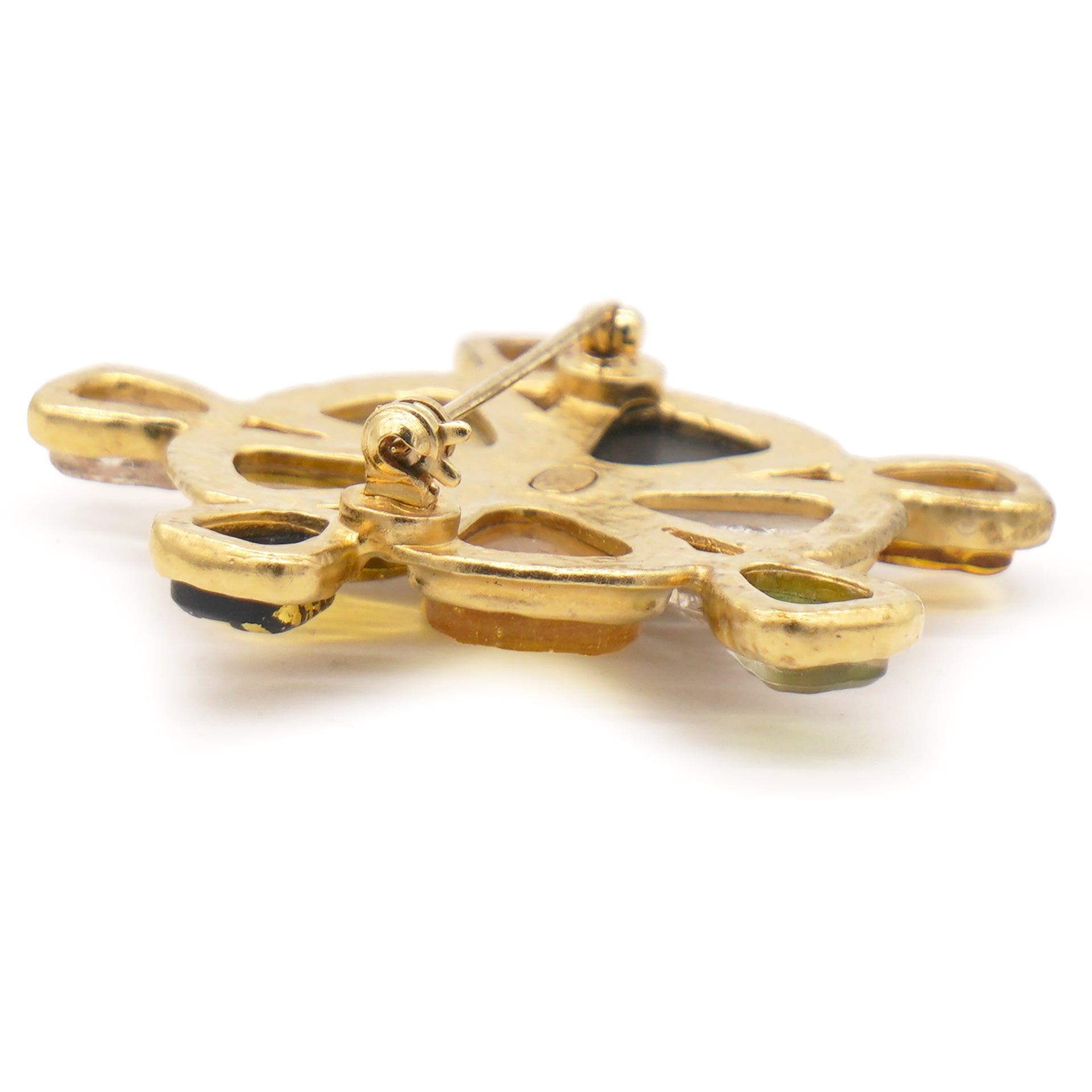 CHANEL Turtle Brooch Gold Tone 