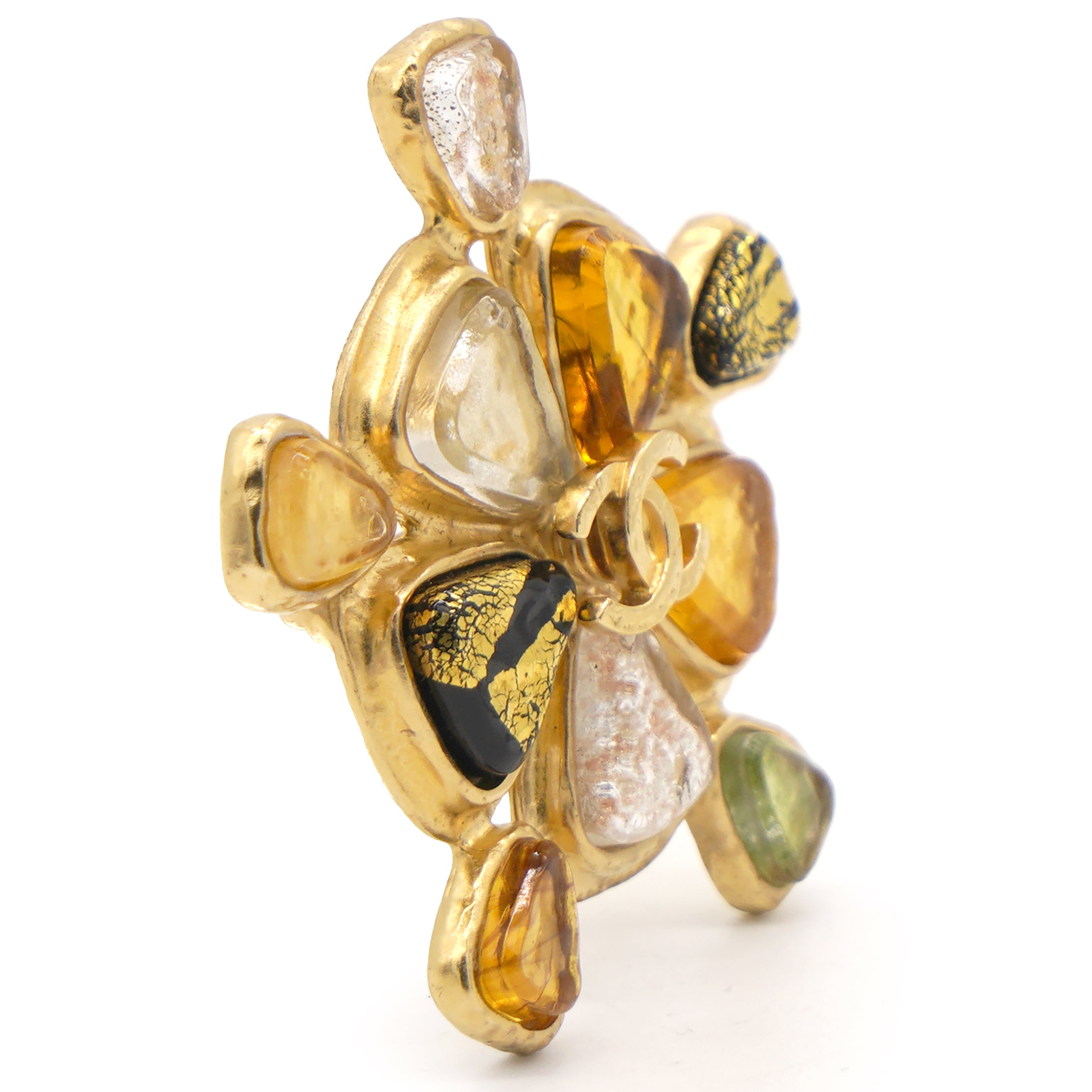 CHANEL Turtle Brooch Gold Tone 