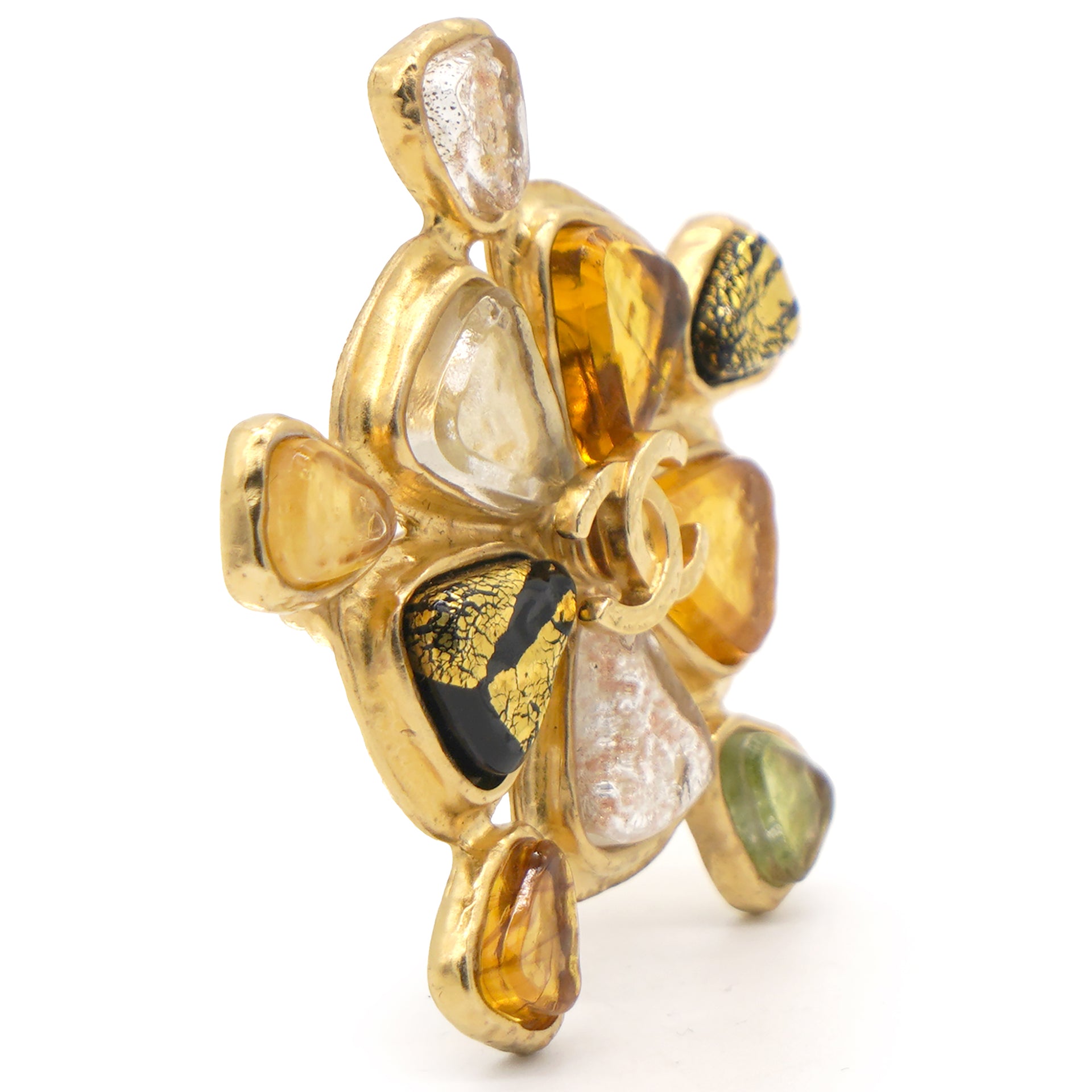 CHANEL Turtle Brooch Gold Tone 