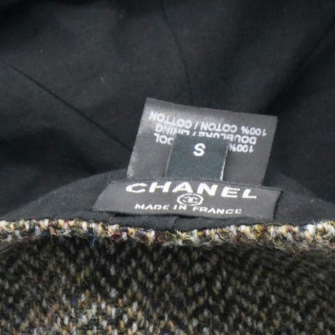CHANEL Tweed Newsboy Cap Size S 