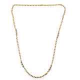 CHRISTIAN DIOR Baroque Pearl Inlay Gold Metal Link Station Necklace 