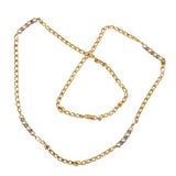 CHRISTIAN DIOR Baroque Pearl Inlay Gold Metal Link Station Necklace 
