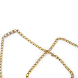 CHRISTIAN DIOR Baroque Pearl Inlay Gold Metal Link Station Necklace 