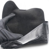 CHRISTIAN DIOR Black Crinkled Leather and Stretch Band Saddle Belt Bag 