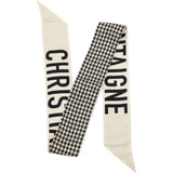 CHRISTIAN DIOR Black & beige 30 Montaigne Printed Silk Bandeau